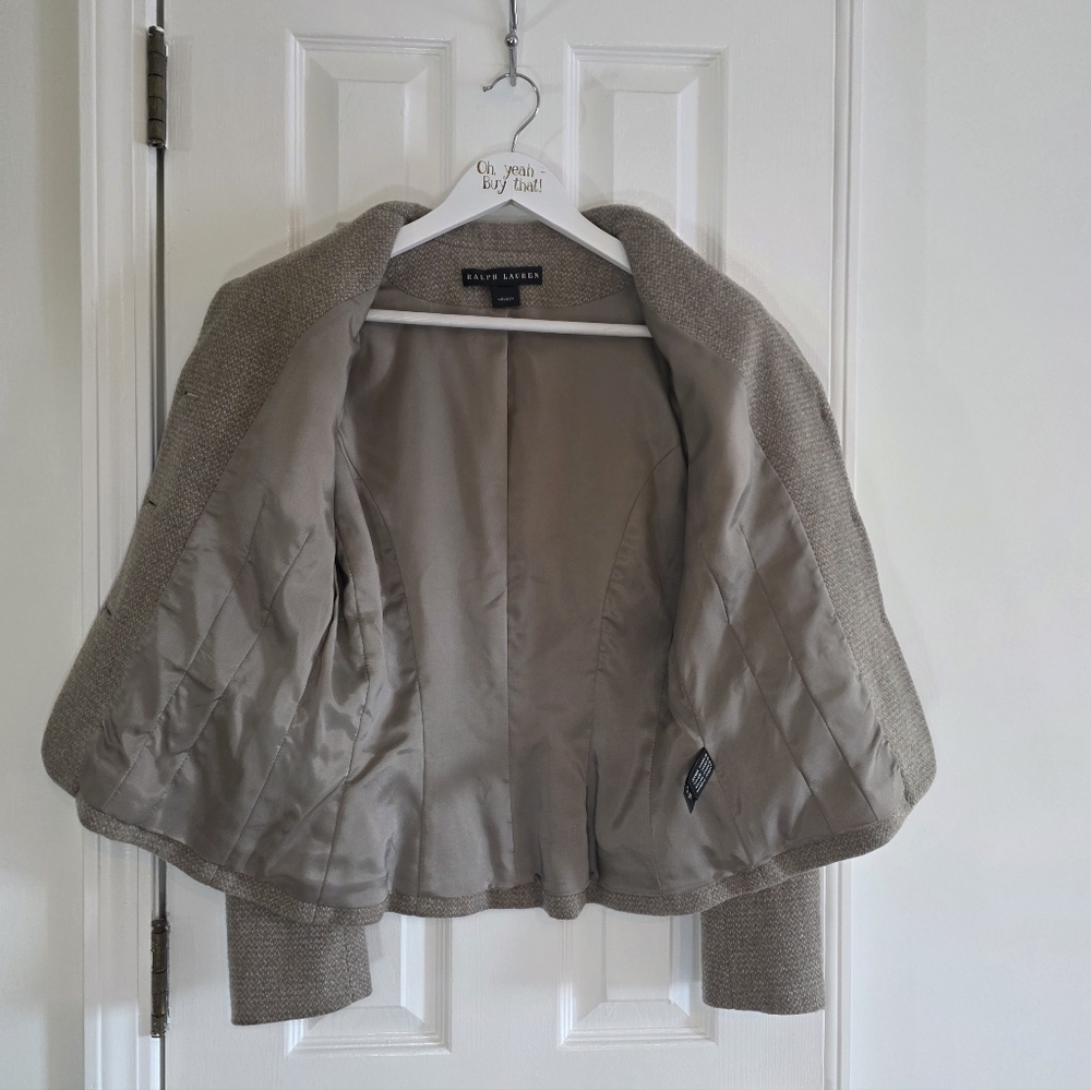 PRISTINE Ralph Lauren Black Label Beige Tan Wool Blend Blazer Size Small - Picture 5 of 10